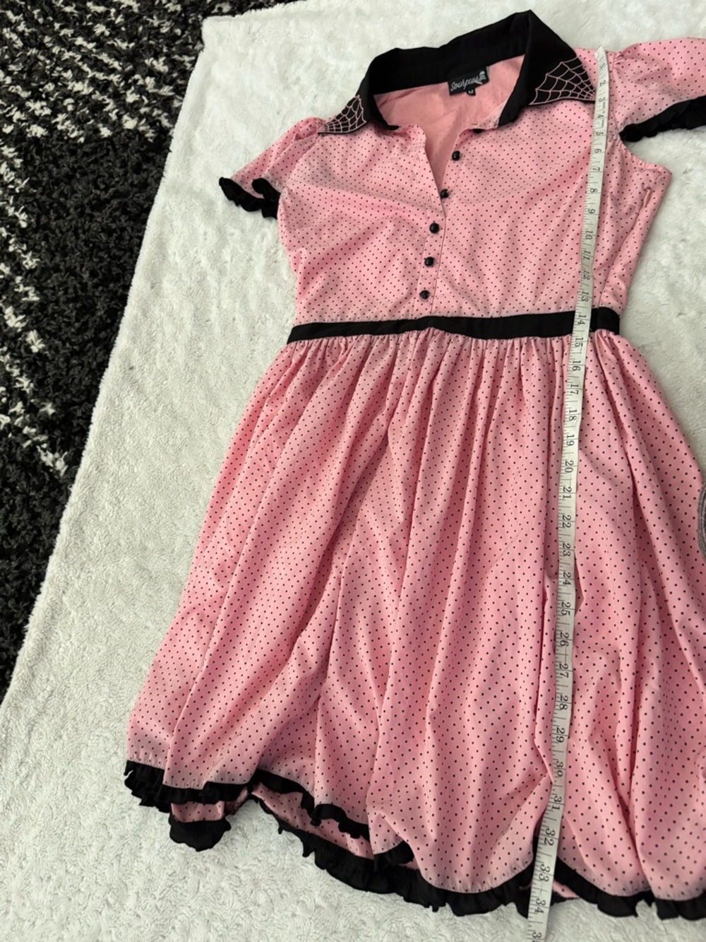 NWOT- Sourpuss Spiderweb Lydia Dress Pink - Picture 15 of 16